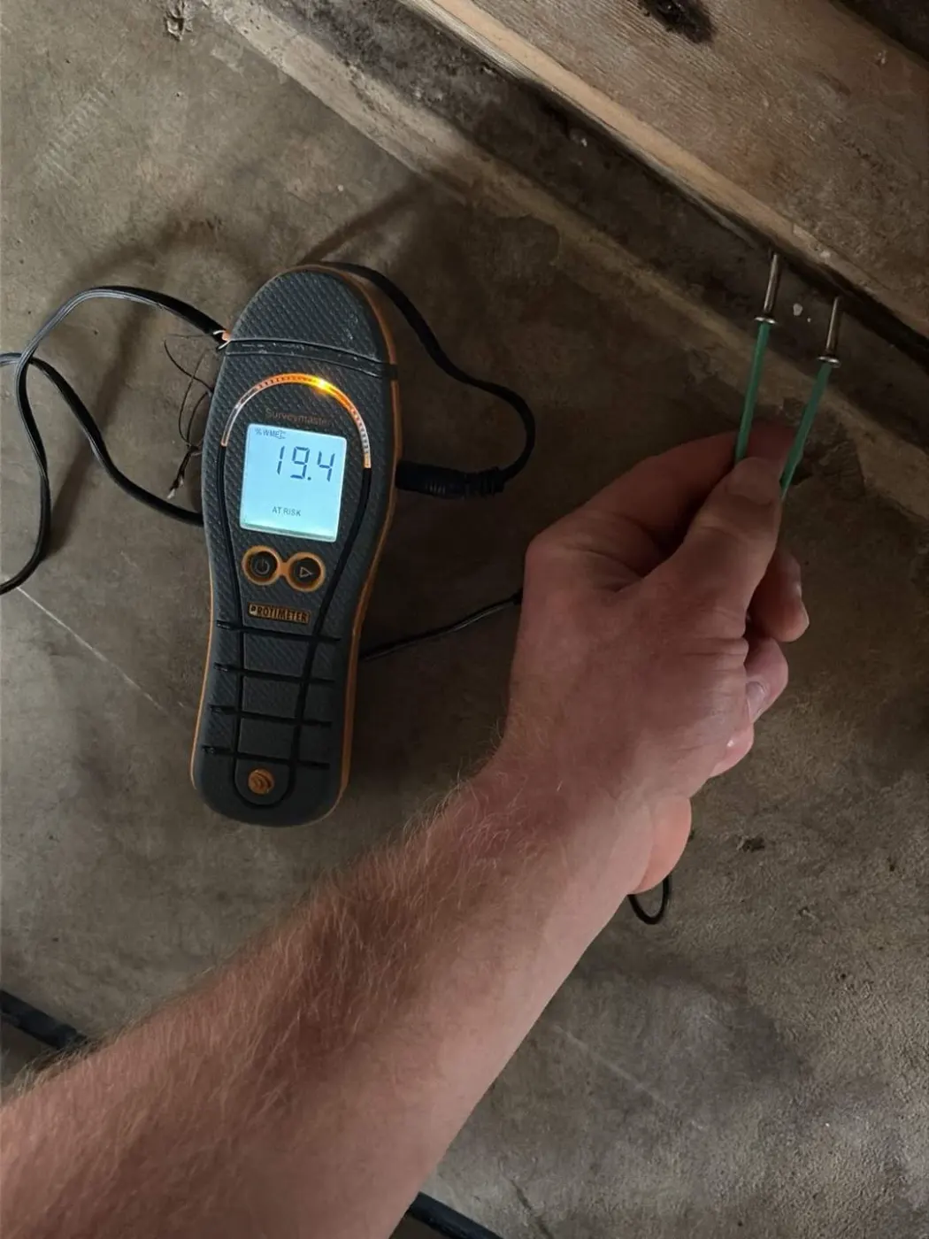 Documented moisture readings in Hancock County, IN